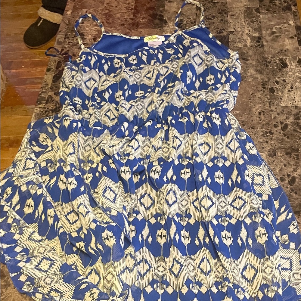 Stylish Blue and White Kids Dress